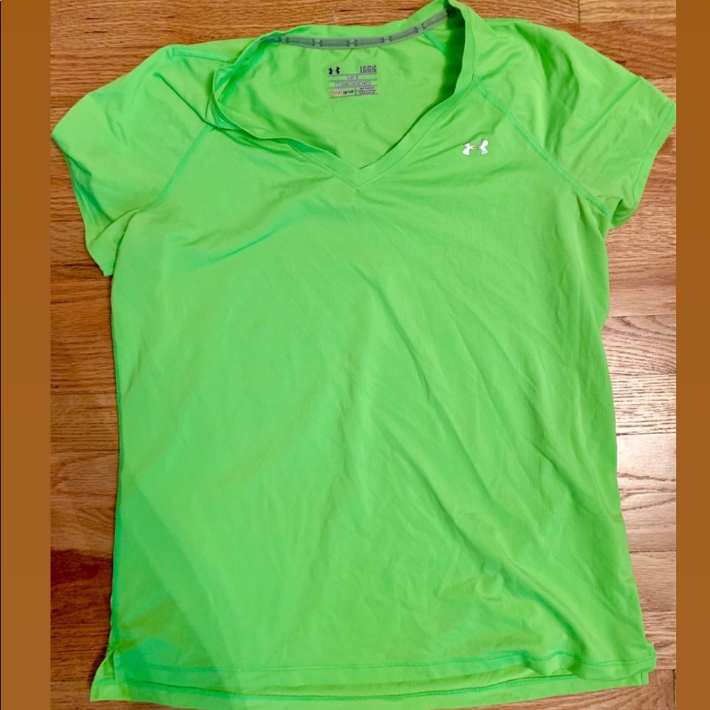 Underarmour heat gear neon green tee